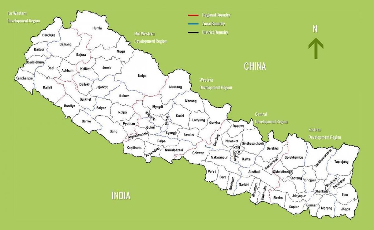 nepáli turisztikai látnivalók térkép