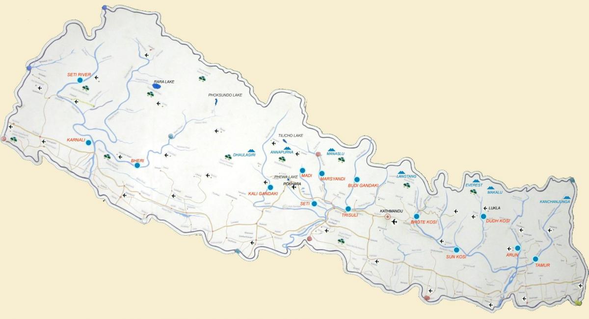 térkép nepál tavak