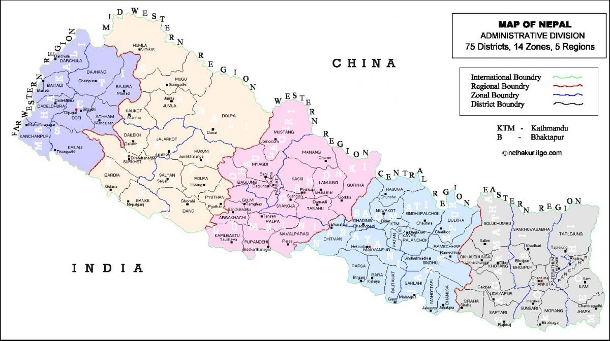 nepál minden kerületi térkép