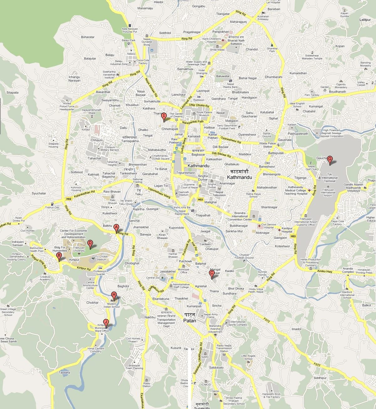 Térkép ktm nepál