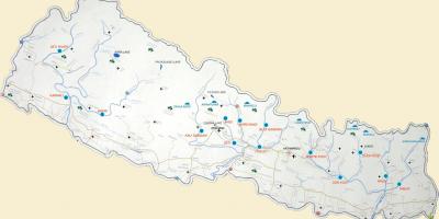 Térkép nepál mutatja, folyók