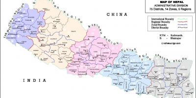 Nepál minden kerületi térkép