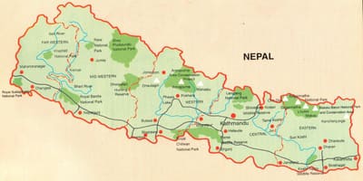 Térkép turisztikai pokhara nepál